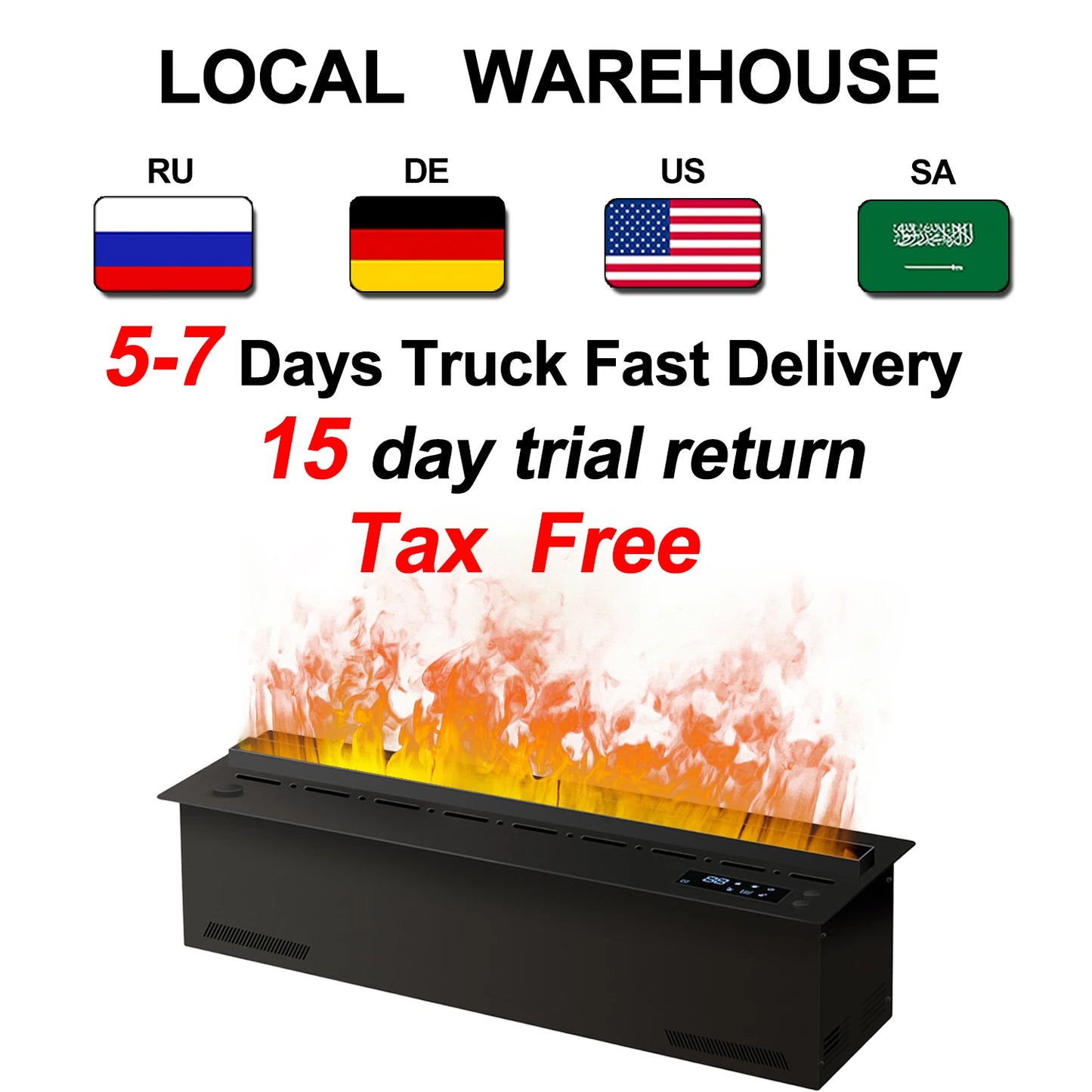 Smart atomization fireplace, 3D multi-color ,water vapor