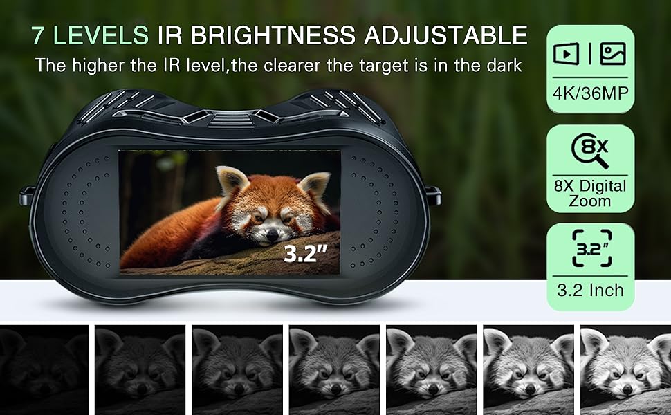 Night Vision Binoculars Goggles, 4K for Hunting/Camping